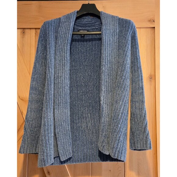 LANDS' END Open Front Soft Ribbed Cardigan Size XS 2-4 Blue - Picture 1 of 13